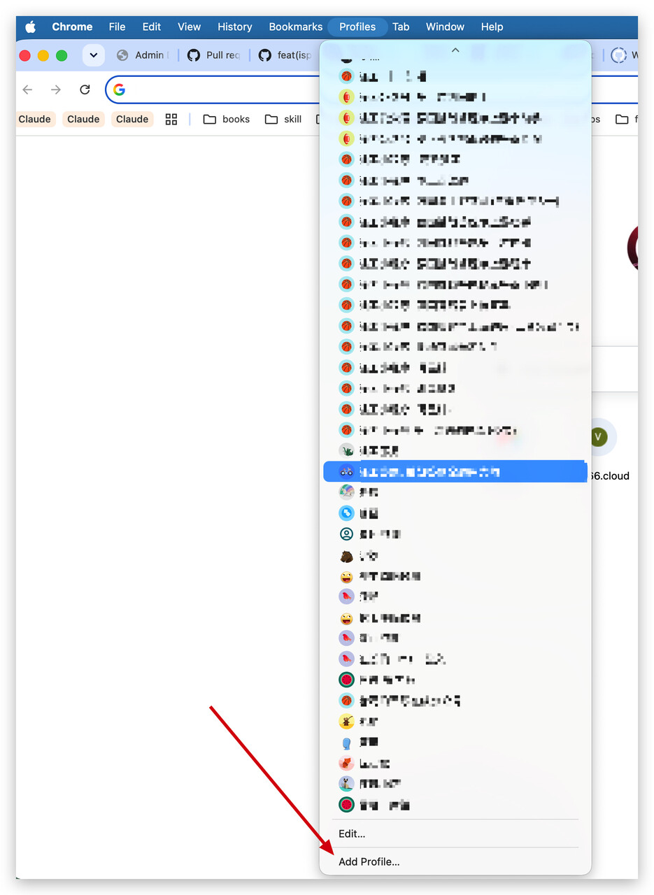在 Chrome 个人资料菜单中新建独立 Profile
