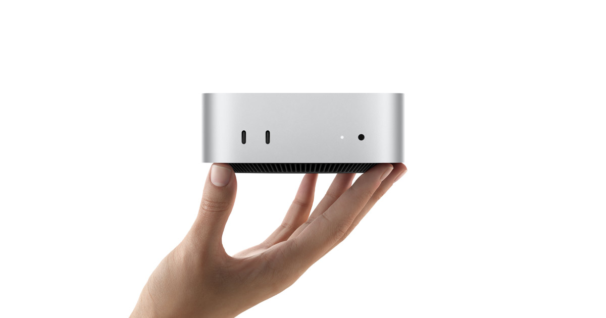 Mac mini 实体桌面设备产品示意图